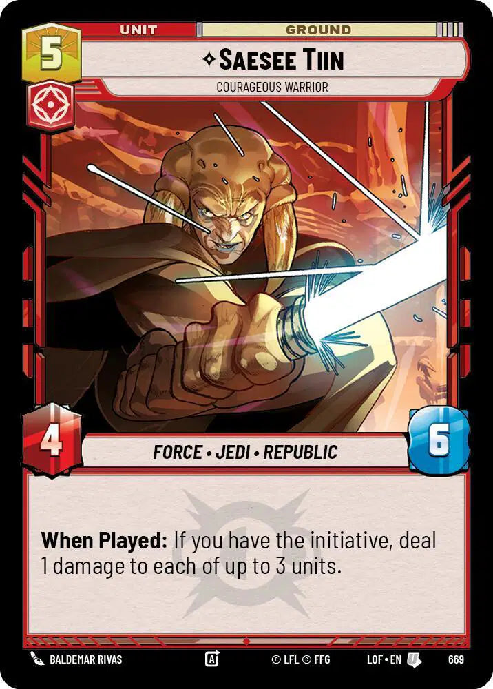 Saesee Tiin - Courageous Warrior (Foil) - LOF-669 - Legends of the Force