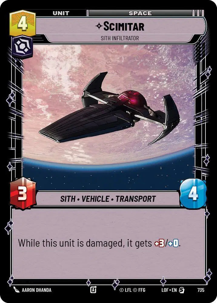 Scimitar - Sith Infiltrator (Foil) - LOF-735 - Legends of the Force