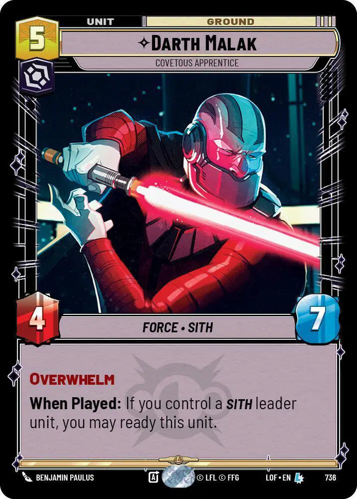 Darth Malak - Covetous Apprentice (Foil) - LOF-736 - Legends of the Force