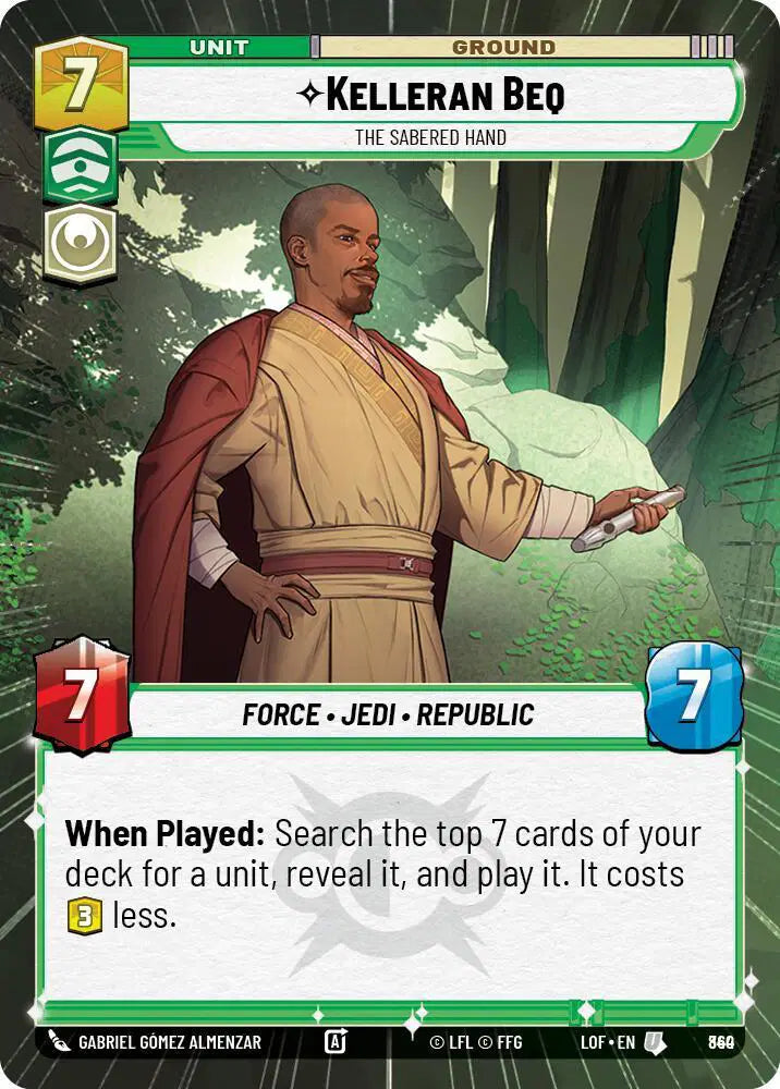 Kelleran Beq - The Sabered Hand (Hyperspace Foil) - LOF-840 - Legends of the Force