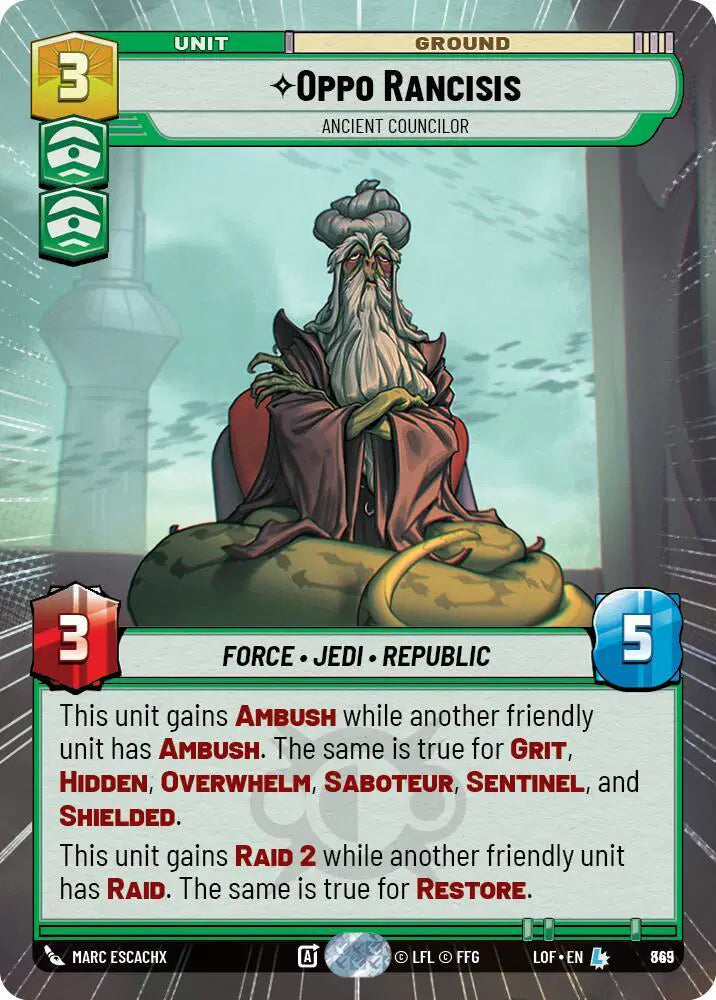 Oppo Rancisis - Ancient Councilor (Hyperspace Foil) - LOF-845 - Legends of the Force