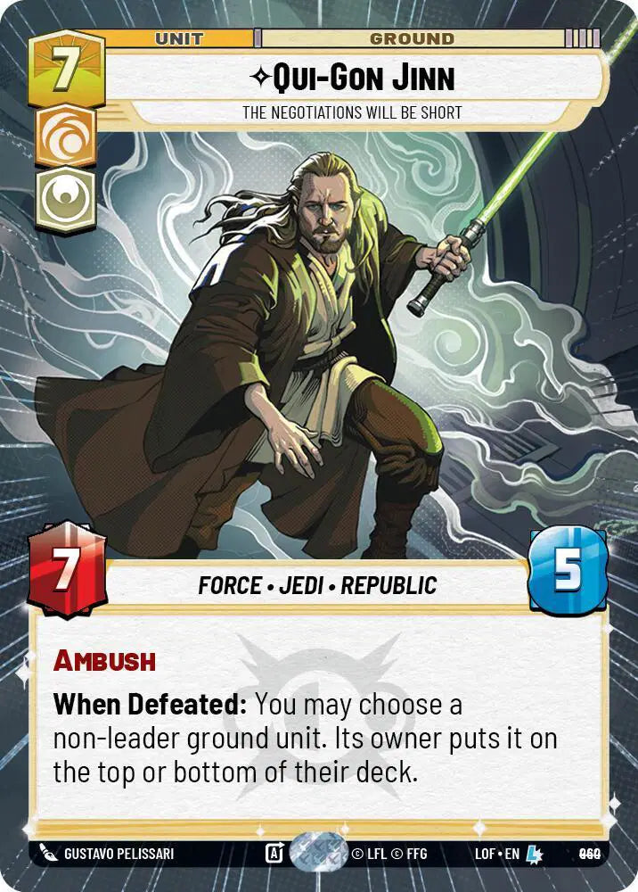 Qui-Gon Jinn - The Negotiations Will Be Short (Hyperspace Foil) - LOF-940 - Legends of the Force