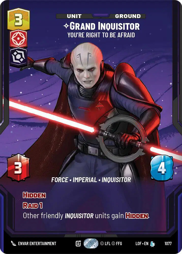 Grand Inquisitor - You're Right to Be Afraid (Prestige Foil) - LOF-1077 - Legends of the Force
