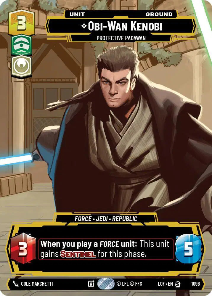 Obi-Wan Kenobi - Protective Padawan (Prestige Foil) - LOF-1096 - Legends of the Force