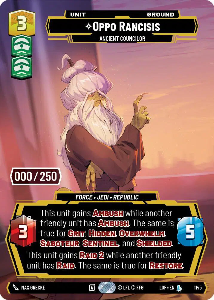 Oppo Rancisis - Ancient Councilor (Serialized) - LOF-1145 - Legends of the Force