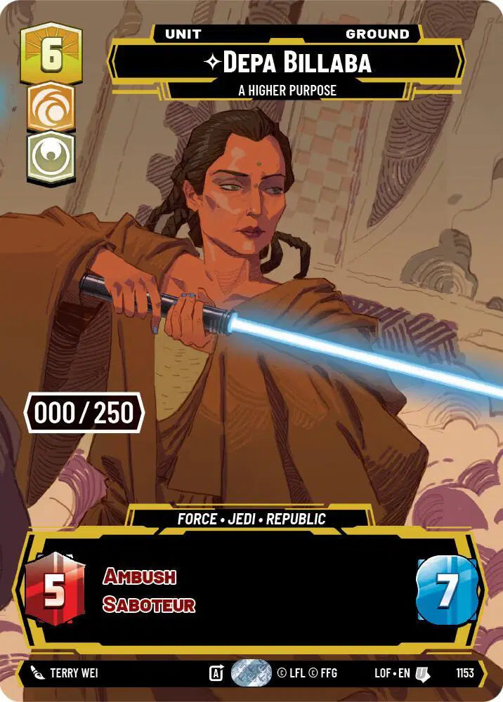 Depa Billaba - A Higher Purpose (Serialized) - LOF-1153 - Legends of the Force