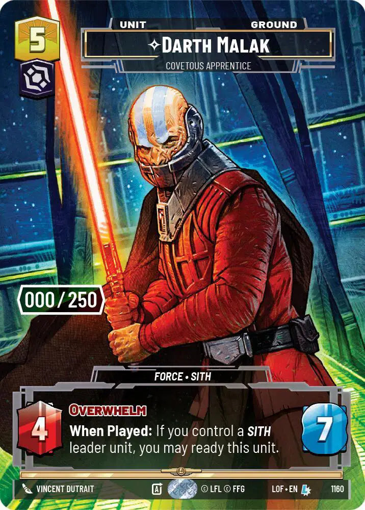 Darth Malak - Covetous Apprentice (Serialized) - LOF-1160 - Legends of the Force