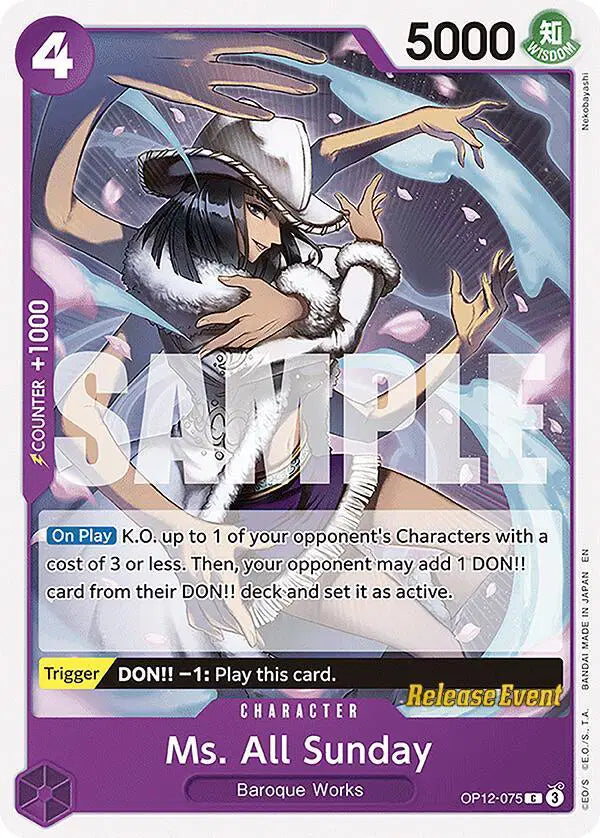 Ms. All Sunday - OP12-075 - Legacy of the Master Release Event Cards