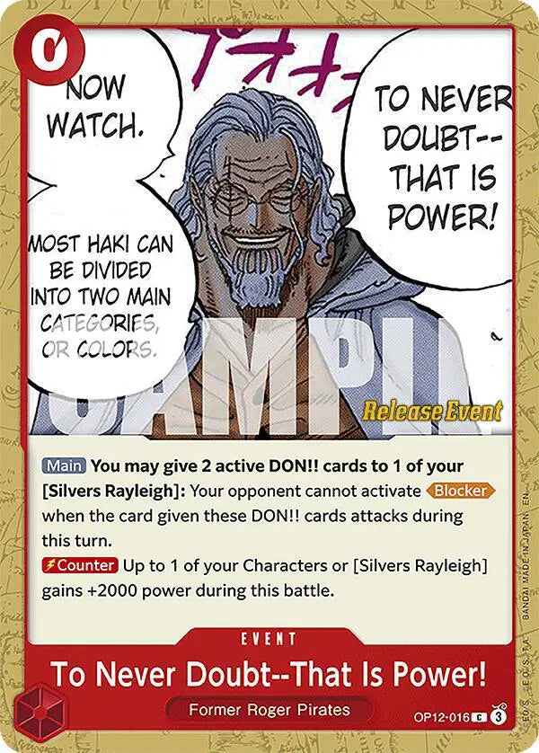 To Never Doubt--That Is Power! - OP12-016 - Legacy of the Master Release Event Cards