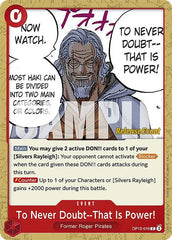 To Never Doubt--That Is Power! - OP12-016 - Legacy of the Master Release Event Cards