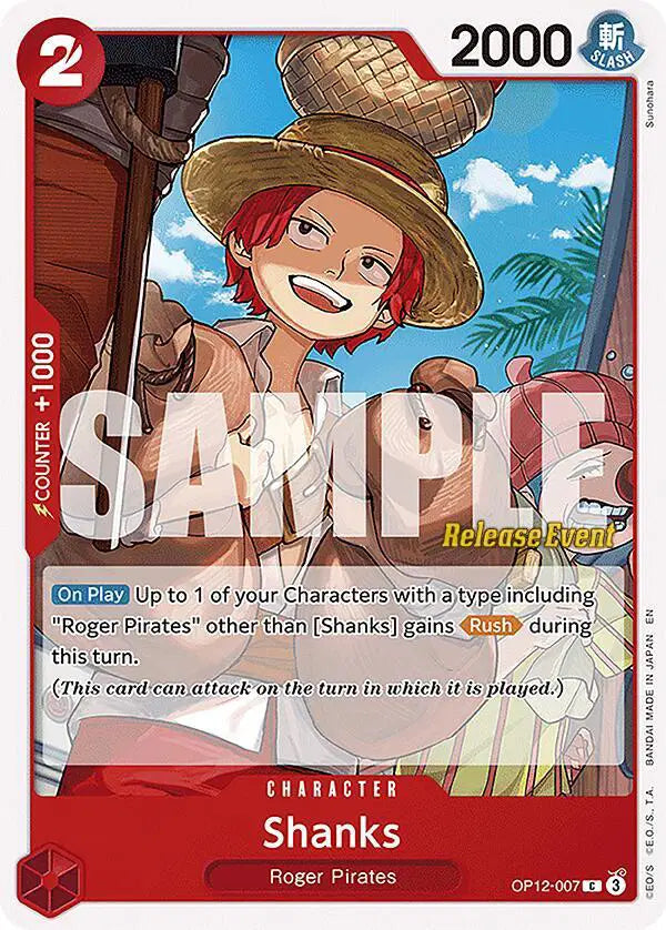 Shanks (007) - OP12-007 - Legacy of the Master Release Event Cards