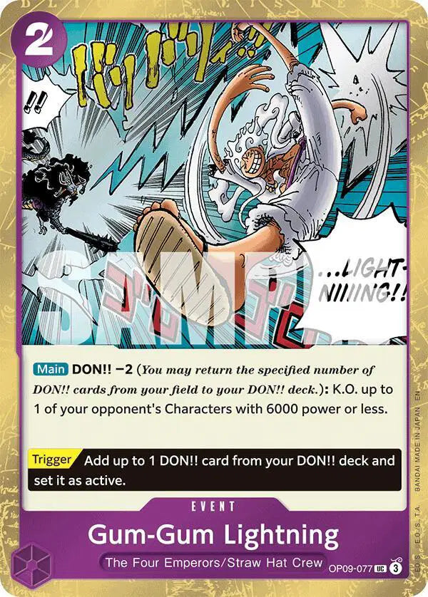 Gum-Gum Lightning (Pirate Foil) - OP09-077 - Premium Booster -The Best- Vol. 2