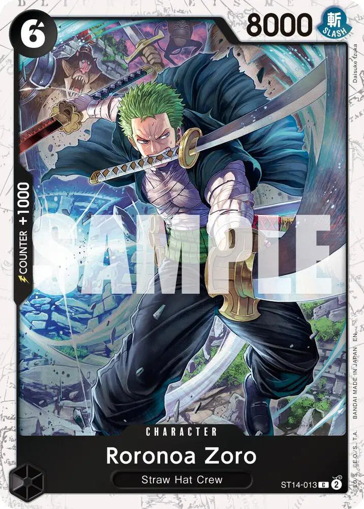 Roronoa Zoro - ST13-013 (Pirate Foil) - ST14-013 - Premium Booster -The Best- Vol. 2