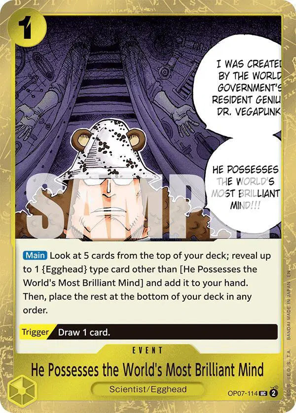 He Possesses the World's Most Brilliant Mind (Pirate Foil) - OP07-114 - Premium Booster -The Best- Vol. 2