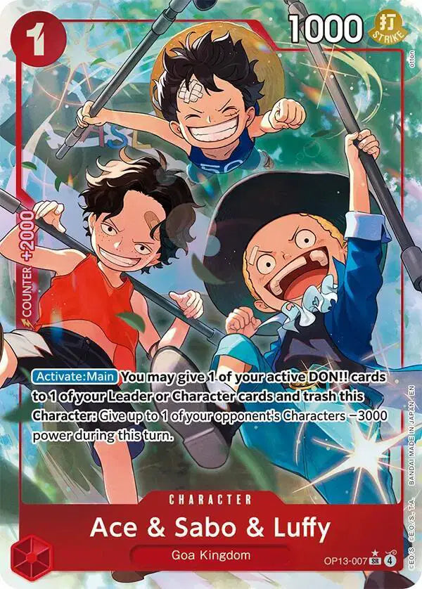 Ace & Sabo & Luffy (Alternate Art) - OP13-007 - Carrying On His Will