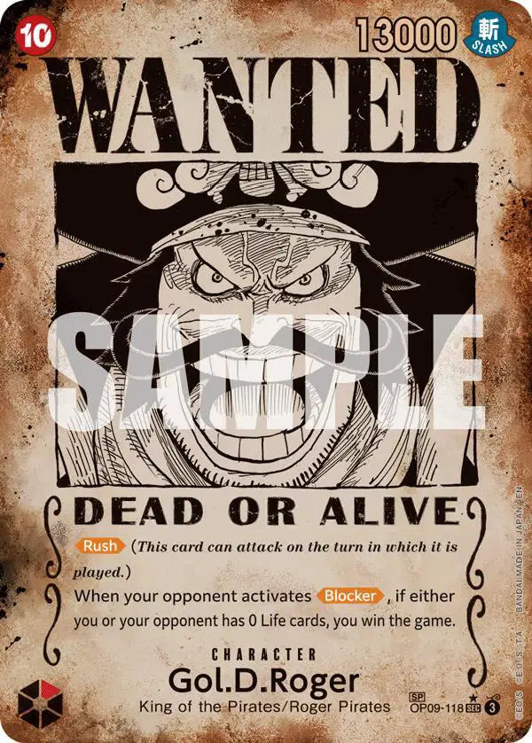 Gol.D.Roger - OP09-118 (SP) (Wanted Poster) - OP09-118 - Carrying On His Will