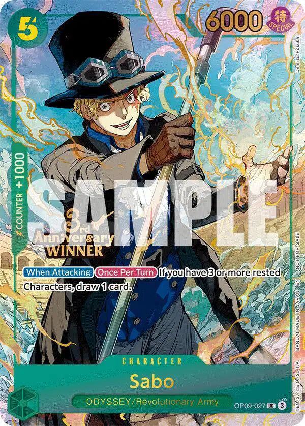 Sabo - OP09-027 (3rd Anniversary Winner) - OP09-027 - One Piece Promotion Cards