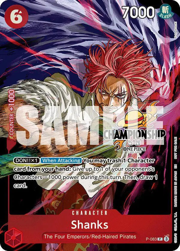 Shanks (CS 25-26 Event Pack Finalist Ver.) - P-083 - One Piece Promotion Cards