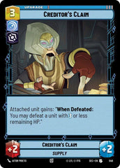 Creditor's Claim (Foil) - SEC-549 - Secrets of Power
