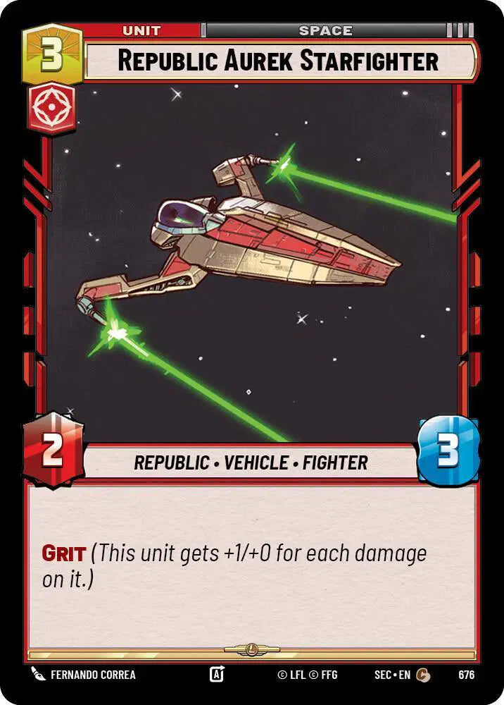 Republic Aurek Starfighter (Foil) - SEC-676 - Secrets of Power