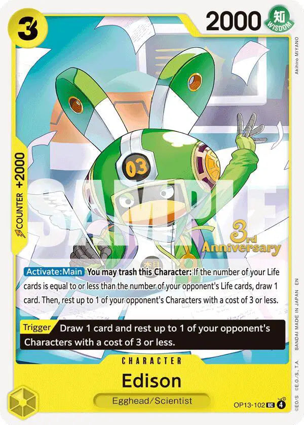 Edison - OP13-102 - Carrying On His Will: 3rd Anniversary Tournament Cards