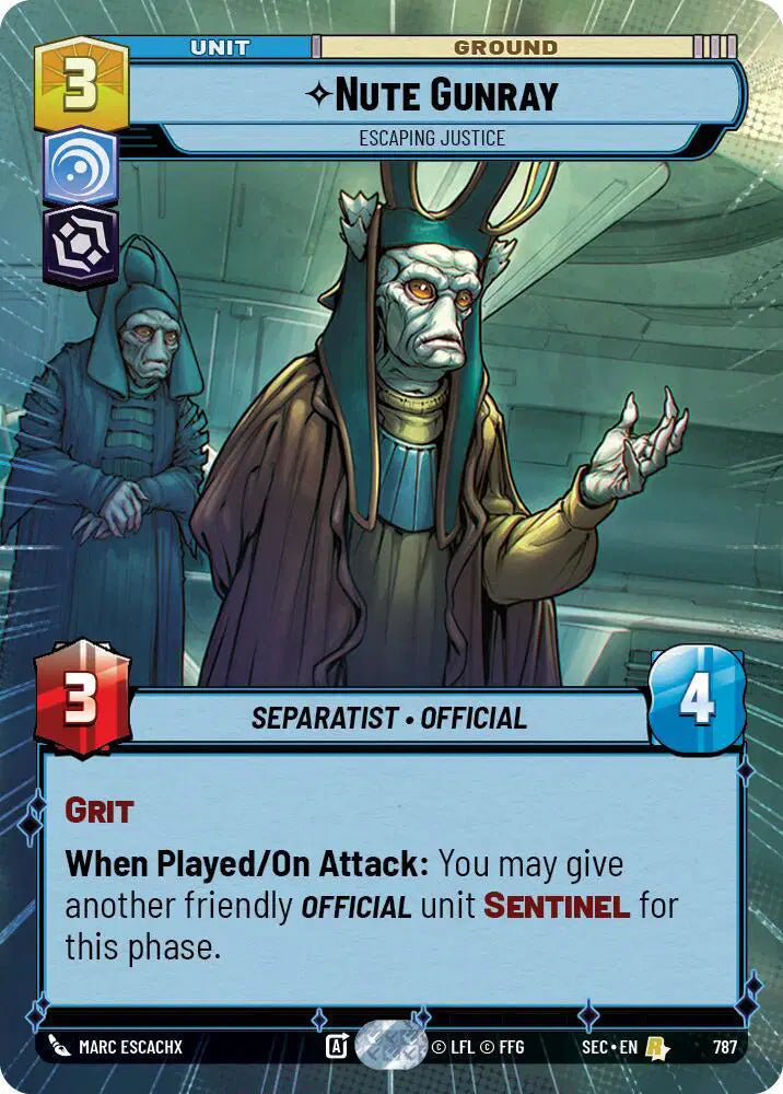 Nute Gunray - Escaping Justice (Hyperspace Foil) - SEC-787 - Secrets of Power