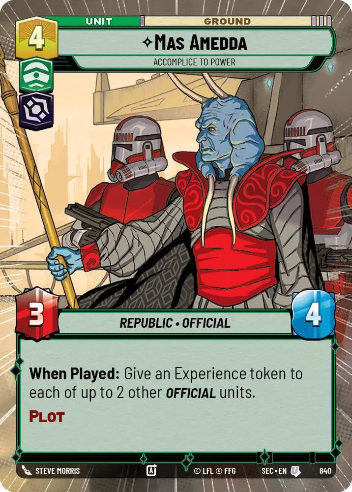 Mas Amedda - Accomplice to Power (Hyperspace Foil) - SEC-840 - Secrets of Power