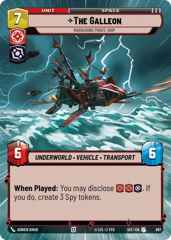 The Galleon - Marauding Pirate Ship (Hyperspace Foil) - SEC-897 - Secrets of Power