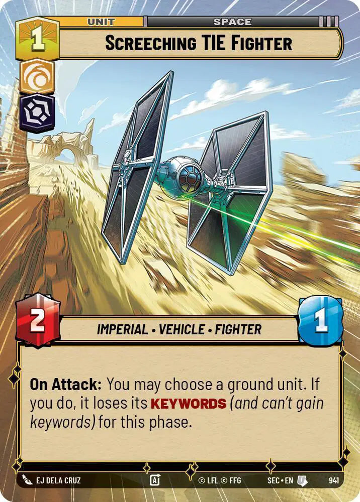 Screeching TIE Fighter (Hyperspace Foil) - SEC-941 - Secrets of Power