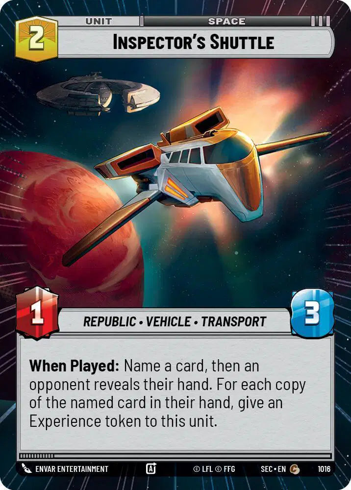 Inspector's Shuttle (Hyperspace Foil) - SEC-1016 - Secrets of Power