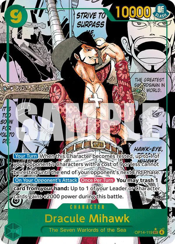 Dracule Mihawk (Manga) - OP14-119 - The Azure Sea's Seven