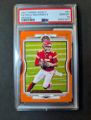 2021 Panini Legacy Patrick Mahomes II Orange 182/199 PSA 10
