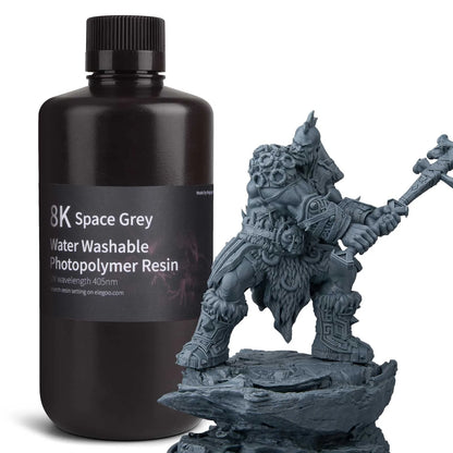 ELEGOO 8K Water-washable Photopolymer Resin Space Gray 1KG