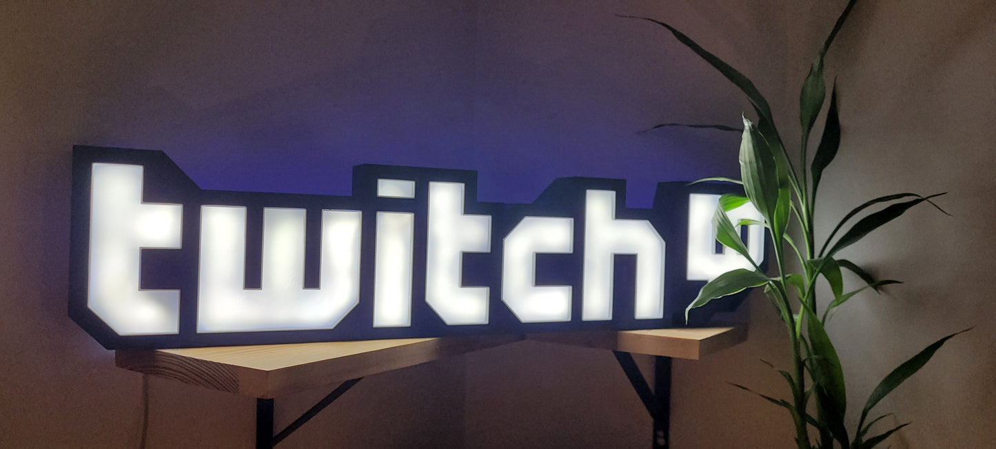 21''x 5 3/4" Twitch sign with white LED