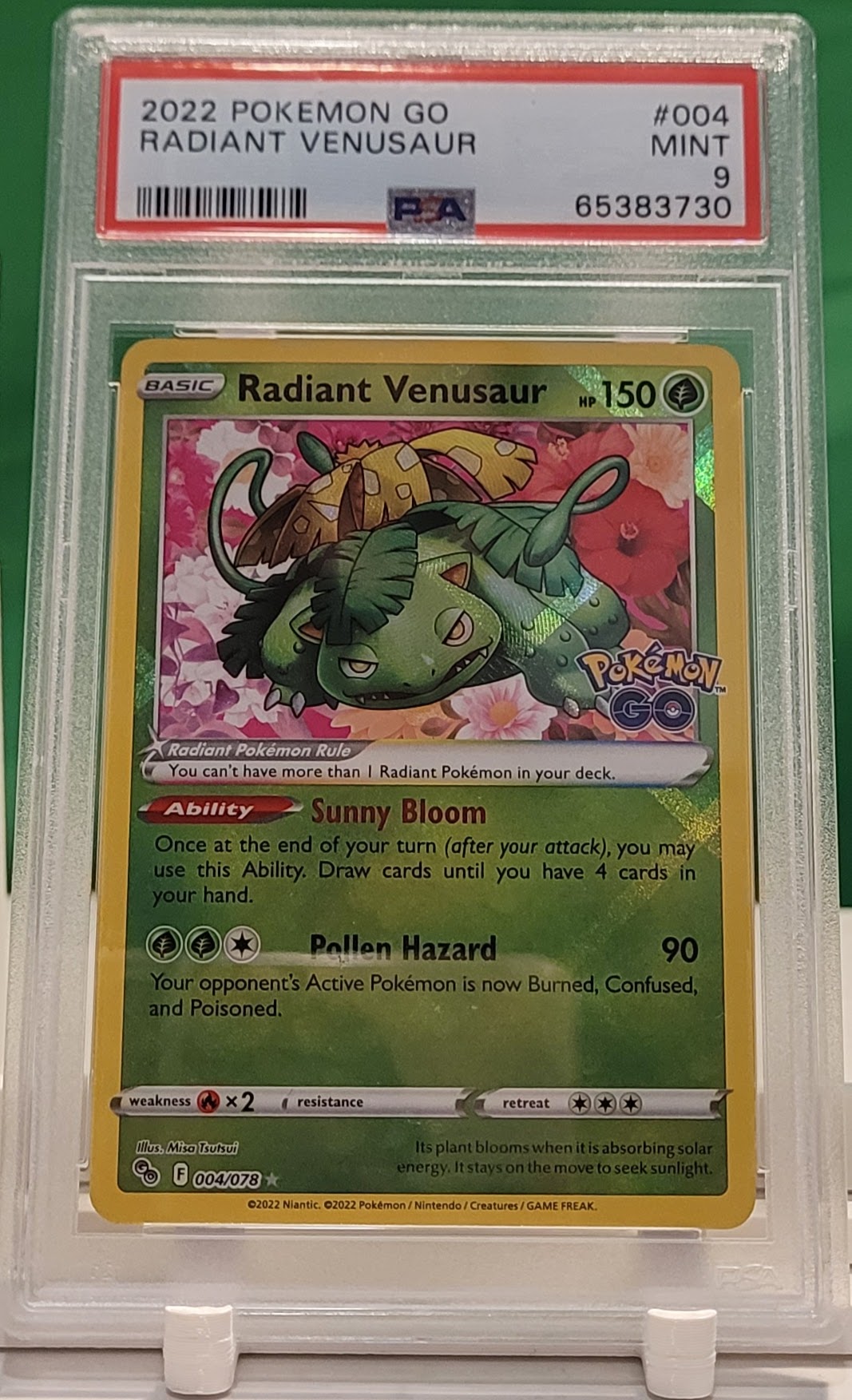 2022 Pokémon Go #004 Radiant Venusaur PSA 9