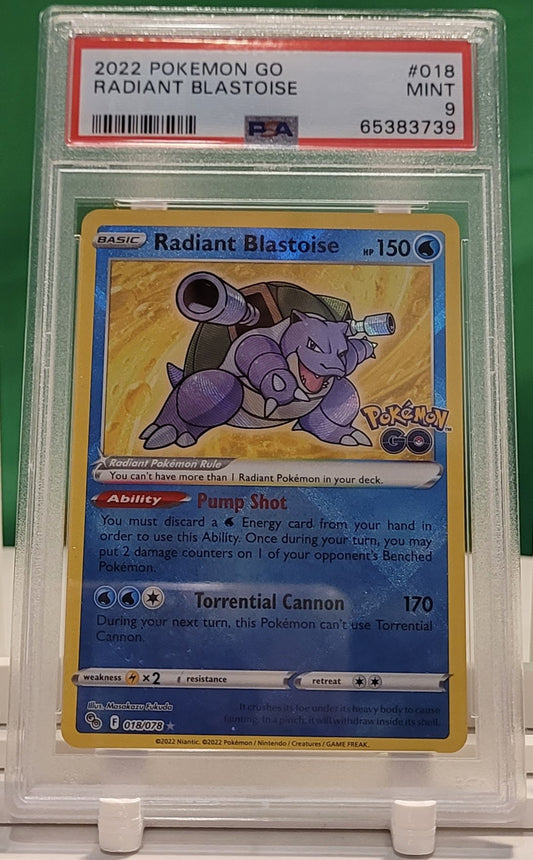 2022 Pokémon Go #018 Radiant Blastoise  PSA 9