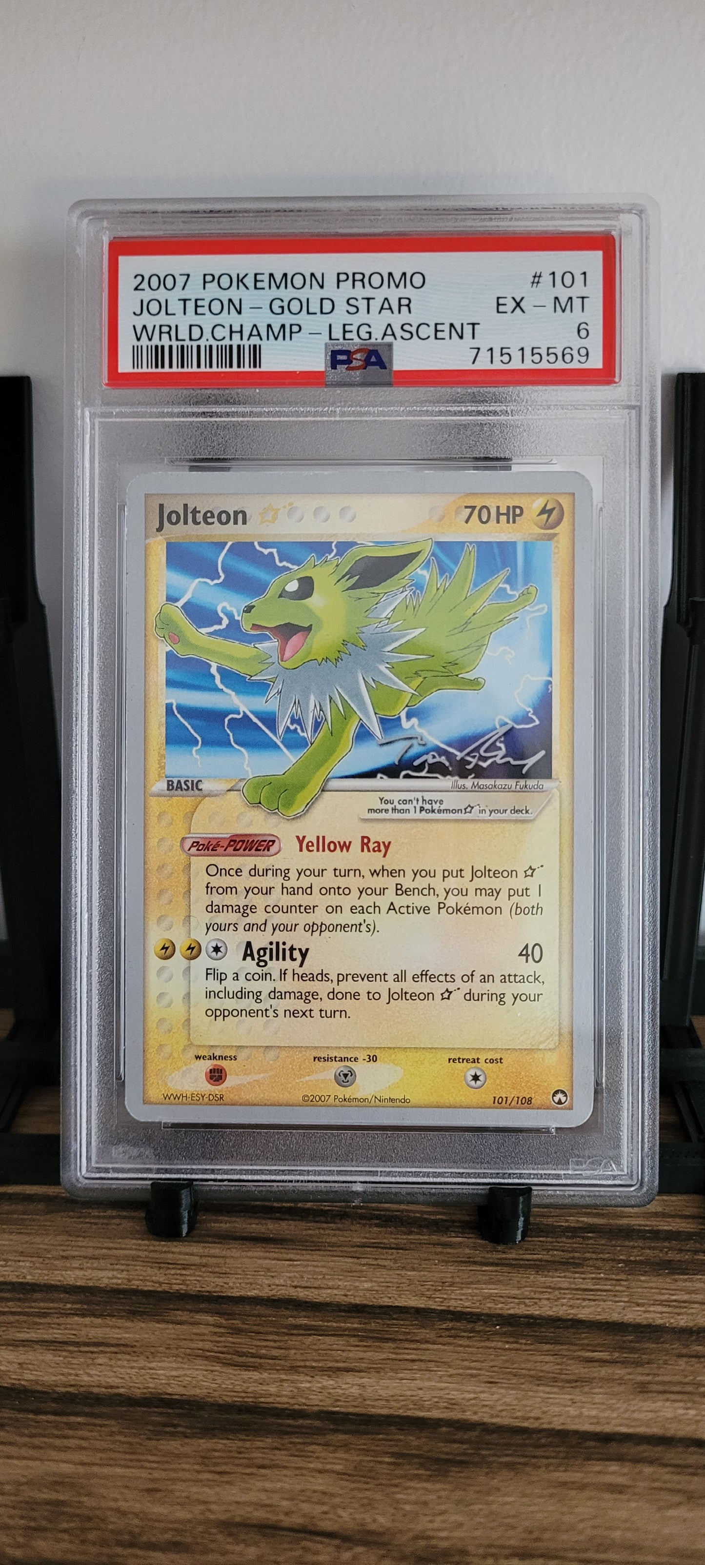 Jolteon Gold Star - 101/108 - 2007 World Championship Card PSA 6