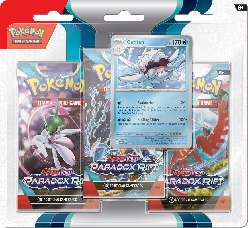 Pokemon SV4 Paradox Rift 3pk Blister