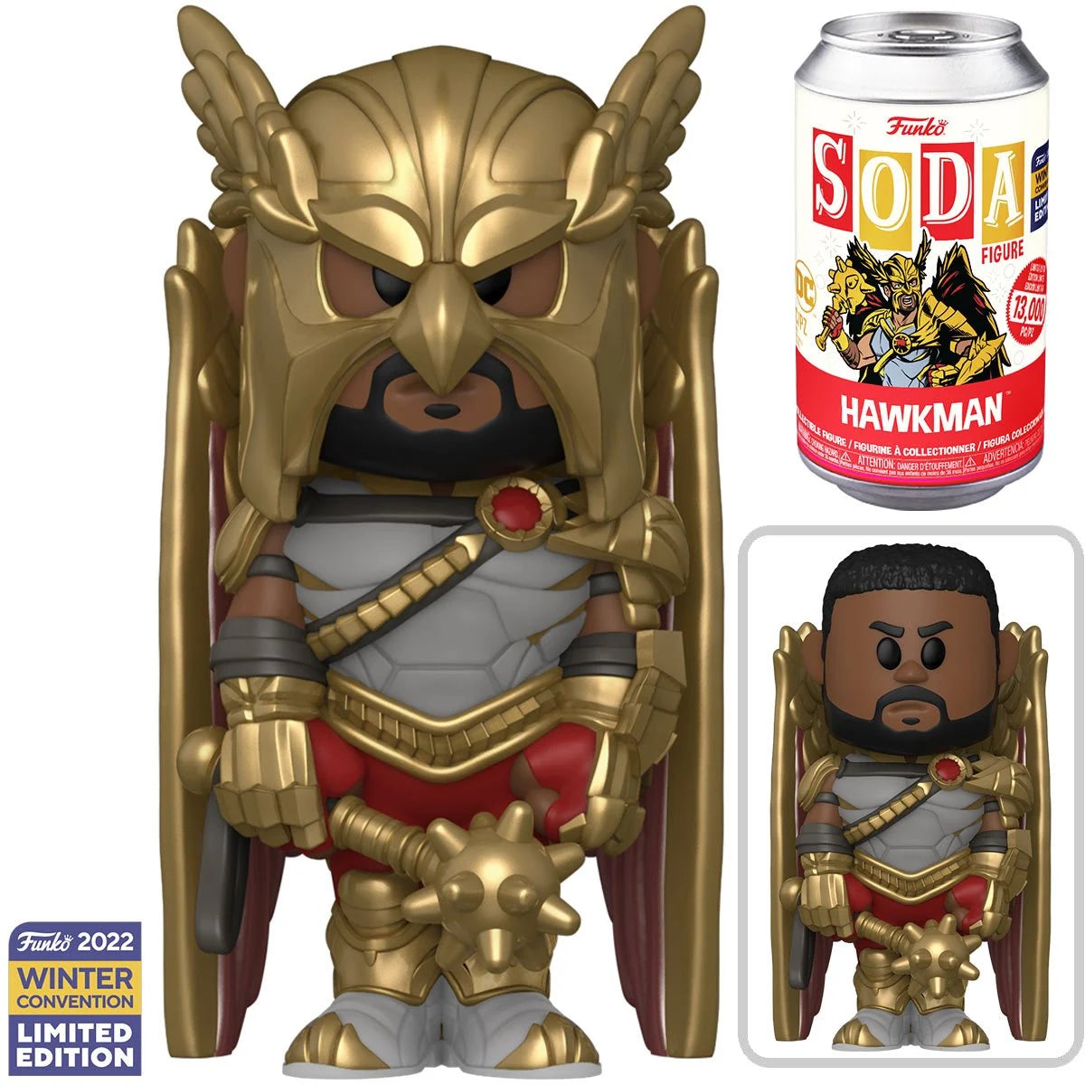 Black Adam Hawkman Vinyl Soda Figure - 2022 Convention Exclusive